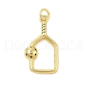 Rack Plating Brass Micro Pave Cubic Zirconia Pendants KK-Z074-69G-1