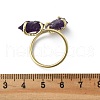 Natural Amethyst Cuff Rings RJEW-B122-02G-03-5