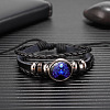 12 Constellations Cowhide Leather Multi-strand Braided Bracelets WG695F5-12-1