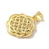 Rack Plating Brass Micro Pave Clear Cubic Zirconia Pendants KK-P267-07G-2