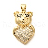 Rack Plating Brass Micro Pave Clear Cubic Zirconia Pendants KK-M309-39E-G-1