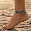 Double Heart Alloy Link Stretch Anklets WGCB0A2-06-1