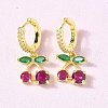 Cherry Brass Micro Pave Cubic Zirconia Hoop Earrings EJEW-U057-07G-2