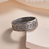 Viking Rune Stainless Steel Finger Rings for Men WGDF4AB-52-1