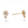 Brass Micro Cubic Zirconia Stud Earring Findings KK-N231-01B-NF-2