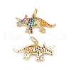 Rack Plating Brass Micro Pave Colorful Cubic Zirconia Pendants ZIRC-C040-48C-G-1