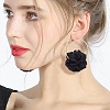 ANATTASOUL 4 Pairs 4 Colors 3D Flower Cloth Hoop Earrings EJEW-AN0003-69-5
