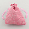 Polyester Imitation Burlap Packing Pouches Drawstring Bags ABAG-R004-14x10cm-M-4