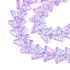 Transparency Electroplate Glass Beads Strands GLAA-T023-39A-05-3