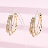 Triple C-Shaped Brass Micro Pave Clear Cubic Zirconia Stud Earrings EJEW-R025-29G-3