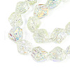 Transparency Electroplate Glass Beads Strands GLAA-T023-41A-07-3