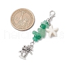 Chakra Natural & Synthetic Gemstone Chips Starfish Pendant Decoration HJEW-JM03004-3