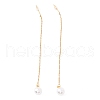 Long Chain with Plastic Pearl Dangle Stud Earrings EJEW-A067-11G-4