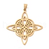 304 Stainless Steel Hollow Pendants STAS-P313-02G-1