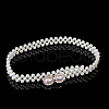 White Acrylic Imitiaotn Pearl Beaded Elastic Chain Belts with Alloy Buckles WGEAB88-03-1