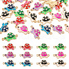 24Pcs 6 Colors Alloy Enamel Connector Charms ENAM-TA0001-58-2