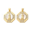 Brass Micro Pave Cubic Zirconia Pendants KK-U070-13B-G-1