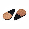 Opaque Resin & Walnut Wood Pendants RESI-N025-030-B01-3