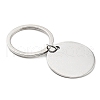 Non-Tarnish Valentine's Day Theme 304 Stainless Steel Flat Round with Word I Do Pendant Keychain KEYC-K018-01P-02-2