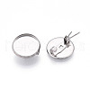 304 Stainless Steel Brooch Cabochon Settings STAS-E547-08B-P-2