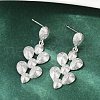 Brass Teardrop Dangle Stud Earrings EJEW-M066-03P-4