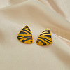 Triangle Leopard Print 304 Stainless Steel Stud Earrings FS-WGB4C4F-02-2