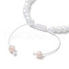 3Pcs 3 Colors Electroplate Glass Beads Braided Bracelets for Women BJEW-TA00594-5