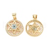 Brass Micro Pave Cubic Zirconia Pendants ZIRC-P106-54G-1