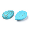 Craft Findings Dyed Synthetic Turquoise Gemstone Flat Back Teardrop Cabochons TURQ-S270-18x25mm-01-2