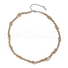 3 Colors 304 Stainless Steel Round Snake Chain Braided 3 Starnd Necklaces for Women NJEW-Z071-01M-2