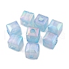 UV Plating Rainbow Iridescent Acrylic Beads PACR-C009-03B-1