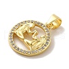 Zodiac Theme Brass Micro Pave Cubic Zirconia Pendants KK-M273-05E-G-2