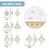 SUPERFINDINGS 16Pcs 4 Styles Brass Pave Clear Cubic Zirconia Connector Charms KK-FH0007-30-2