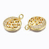 Brass Micro Pave Clear Cubic Zirconia Pendants ZIRC-N039-135-NF-3