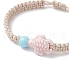 3Pcs Adjustable Handmade Porcelain Beads Braided Bead Bracelets for Women BJEW-JB11970-4