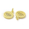 Brass Micro Pave Clear Cubic Zirconia Pendants KK-E068-VF068-3