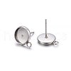 Non-Tarnish 304 Stainless Steel Stud Earring Settings X-STAS-H467-08P-12mm-1