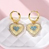 Brass Cubic Zirconia Hoop Earrings EJEW-Q042-02A-G-3