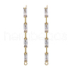 Brass Clear Cubic Zirconia Stud Earring Findings X-KK-N232-13-NF-2