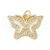Brass Micro Pave Cubic Zirconia Pendants KK-P293-10G-1