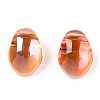 Transparent Spray Painted Glass Charms GLAA-R211-05-F03-3