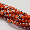 Handmade Evil Eye Lampwork Round Bead Strands X-LAMP-L055-6mm-03-1
