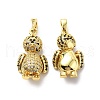 Brass Cubic Zirconia Pendants KK-G446-12G-1