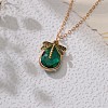 Dragonfly Teardrop Glass Pendant Necklaces PW-WG4D3BA-04-1