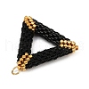 Handmade Glass Seed Beaded Triangle Pendants PALLOY-MZ00756-02-3