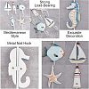 Mediterranean Style Composite Wood Wall Hooks AJEW-FH0001-05-4