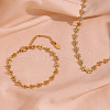 Retro 304 Stainless Steel Flower Link Bracelets for Women FS-WG93F36-02-1