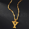 Brass Initial Pendant Necklaces FS-WG68BA5-25-1