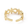 Clear Cubic Zirconia Hollow Out Open Cuff Ring RJEW-G283-13G-3