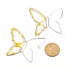 Butterfly Glass Beads Dangle Earrings for Girl Women EJEW-JE04658-02-5